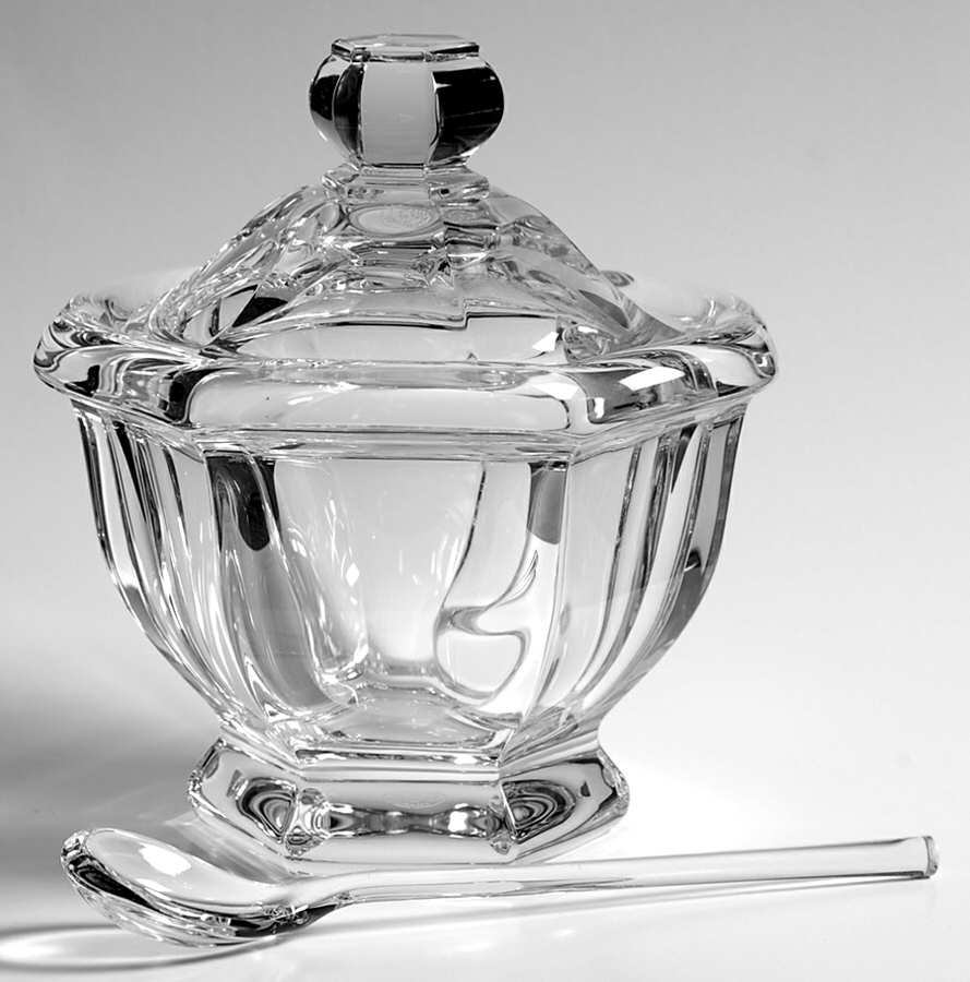 Bretagne (Cut) Jam/Jelly with Lid and Spoon by Baccarat-1