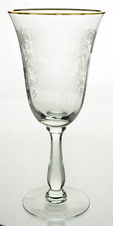 Etoile Gold Trim Water Goblet by Bohemia Crystal-1