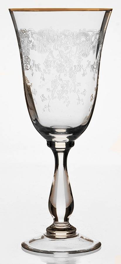 Etoile Gold Trim Water Goblet by Bohemia Crystal-1