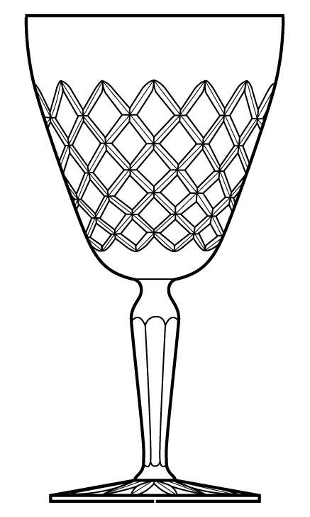 Karo Water Goblet by Bohemia Crystal-1