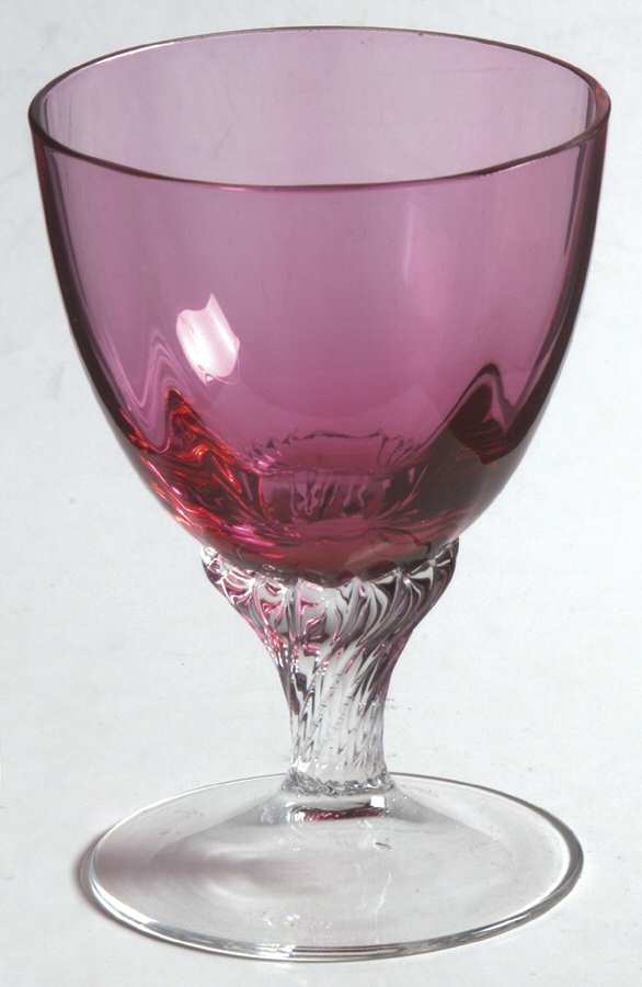 Lisa Cranberry (Optic, Straight Bowl) Cordial Glass by George Borgfeldt-1