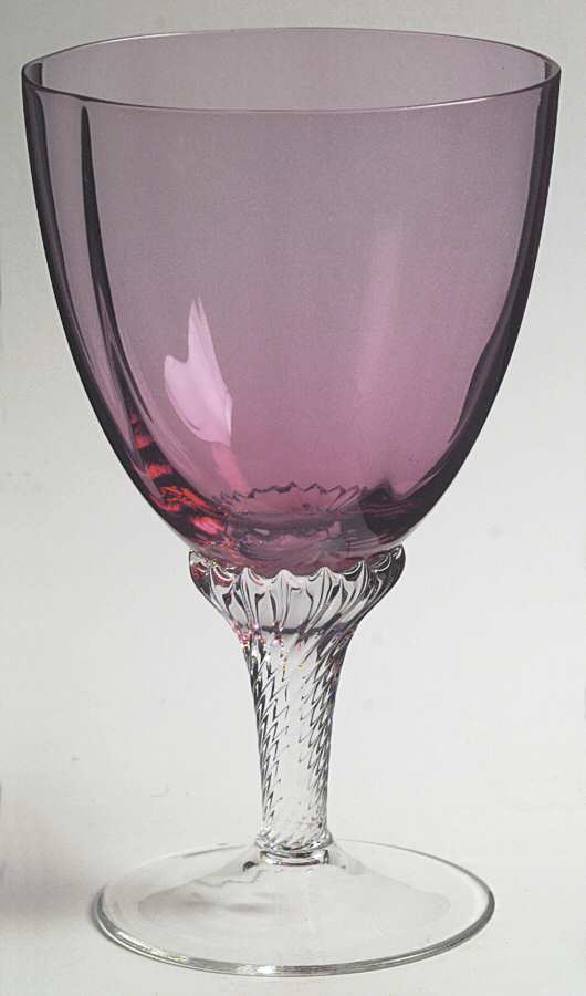 Lisa Cranberry (Optic, Straight Bowl) Water Goblet by George Borgfeldt-1