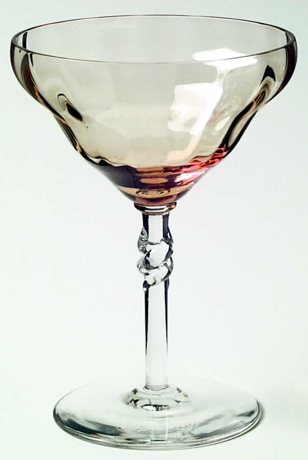 325 Amber (Amber Bowl, Clear Stem) Champagne/Tall Sherbet by Bryce-1
