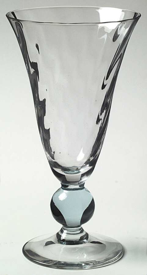 Apollo Cerulean (Blue Stem, Swirl Optic) Water Goblet by Bryce-1