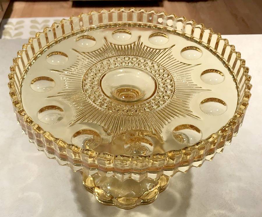 St Genevieve Amber Cake Stand by Bartlett Collins-1