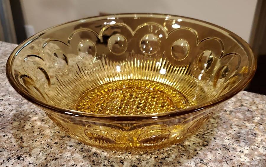 St Genevieve Amber 8" Round Bowl by Bartlett Collins-1
