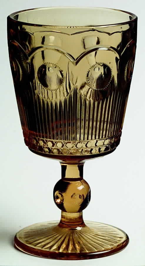 St Genevieve Amber Water Goblet by Bartlett Collins-1