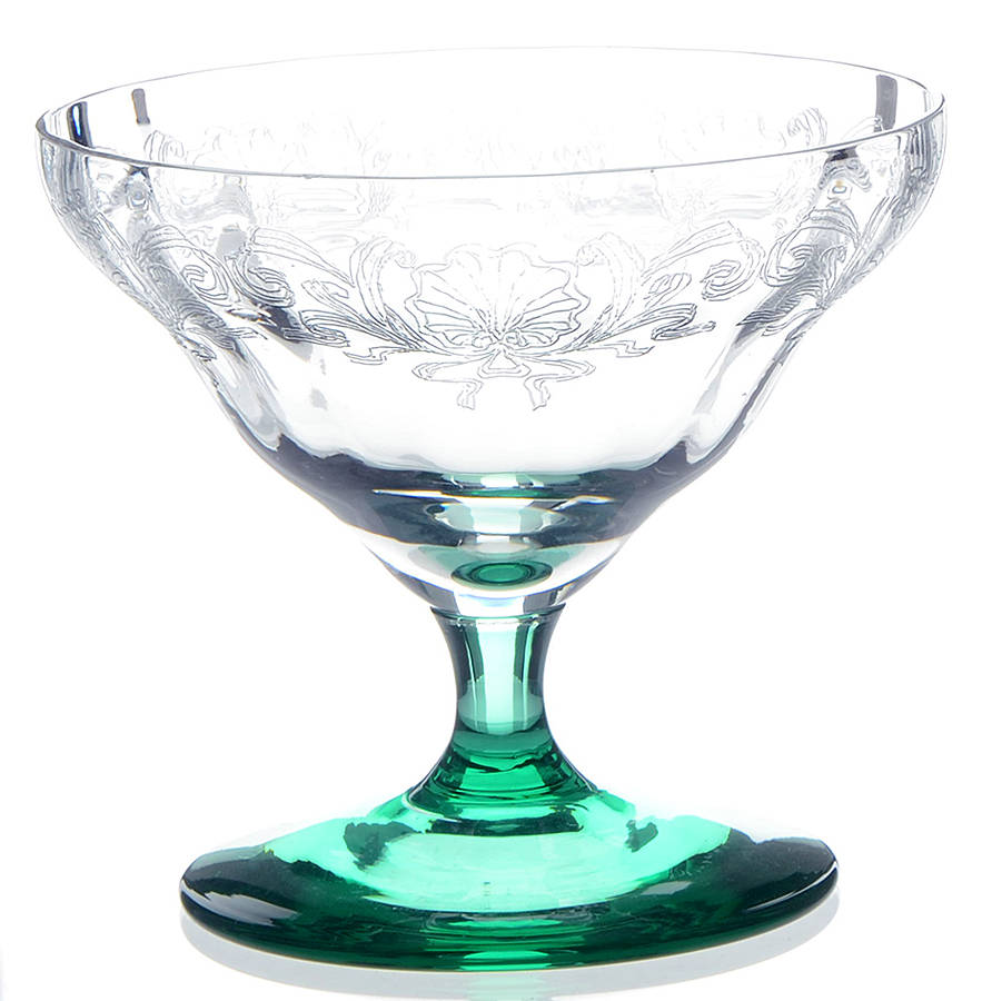 Etch 390 Green Low Sherbet by Bryce-1