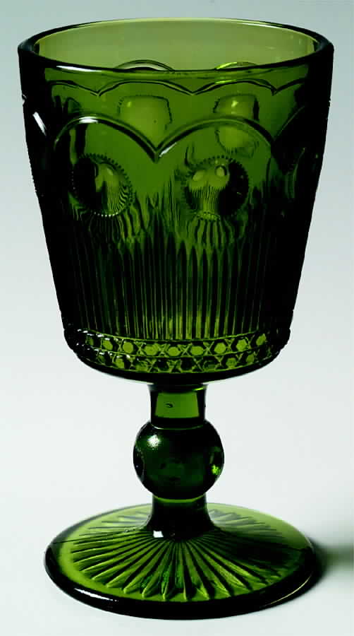 St Genevieve Green Water Goblet by Bartlett Collins-1