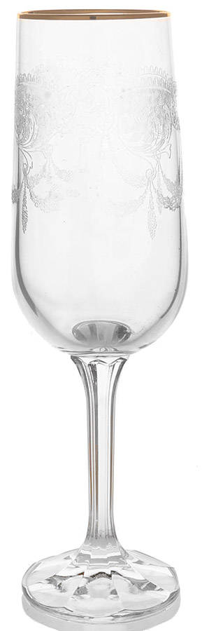 GOLDLACE Fluted Champagne by Bohemia Crystal-1