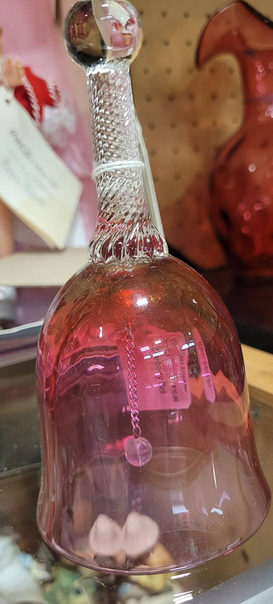 Liza Cranberry (Optic, Flared Bowl) Bell by George Borgfeldt-1