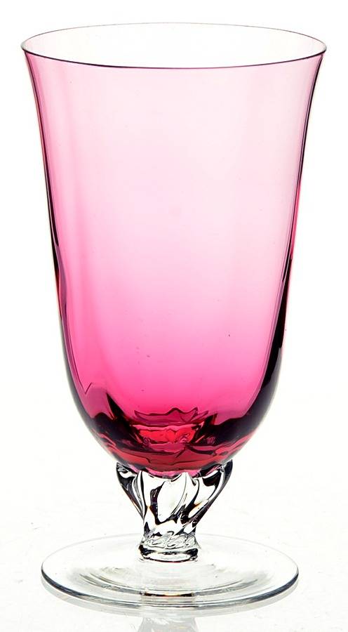 Liza Cranberry (Optic, Flared Bowl) Juice Glass by George Borgfeldt-1