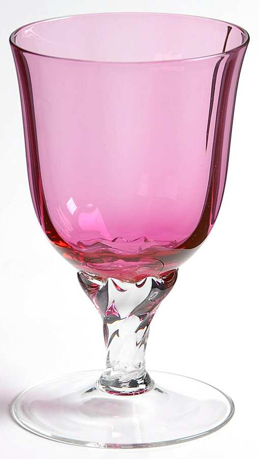 Liza Cranberry (Optic, Flared Bowl) Wine Glass by George Borgfeldt-1