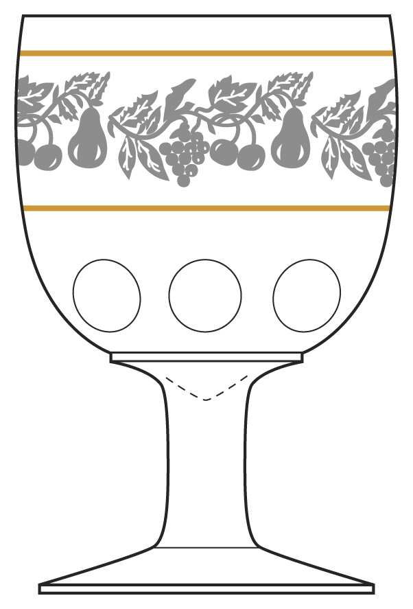 Golden Fruits Water Goblet by Bartlett Collins-1