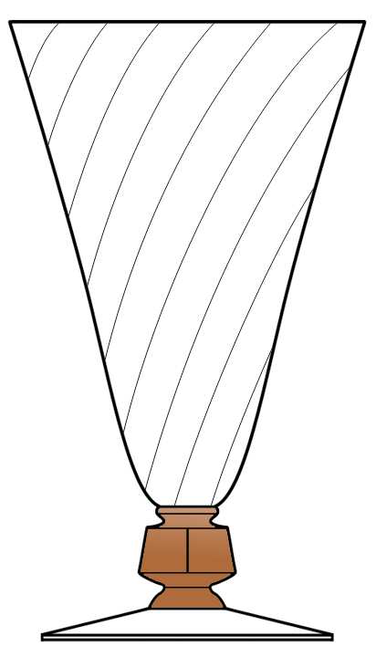 934-3(Amber Stem-Swirl Optic) Water Goblet by Bryce-1