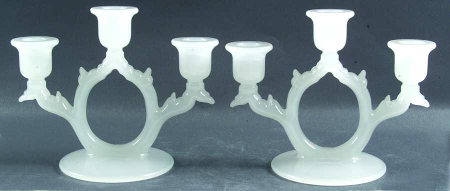 BGC6 White (Set of 2) 3 Light Candlestick by Beaumont-1