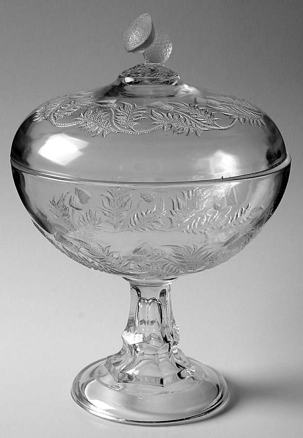 Thistle 10" Compote & Lid by Bryce-1