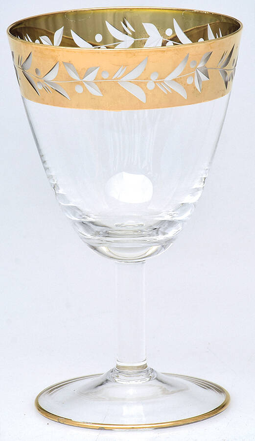 BOC12 Gold (Gold Trim on Foot) Wine Glass by Bohemia Crystal-1
