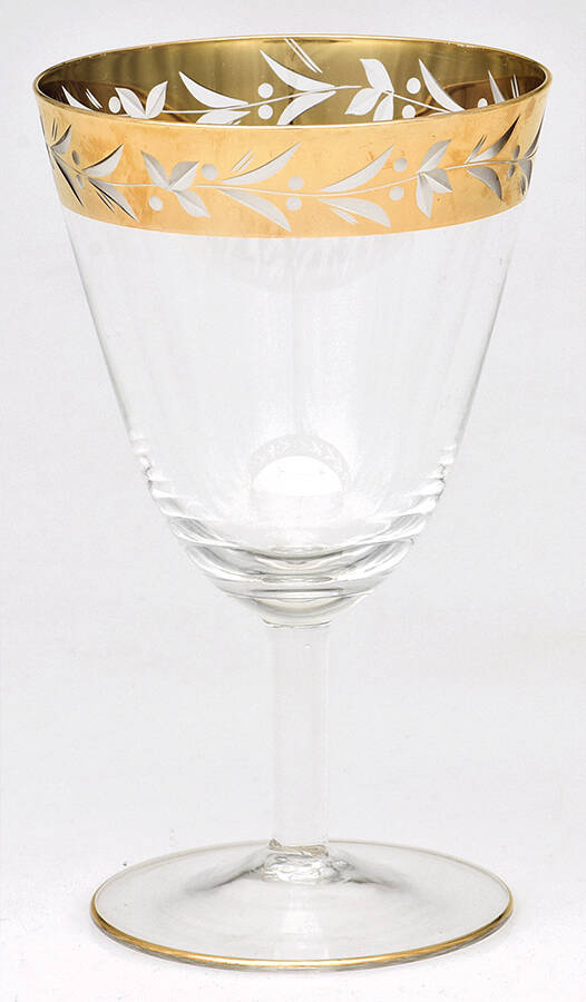 BOC12 Gold (Gold Trim on Foot) Water Goblet by Bohemia Crystal-1