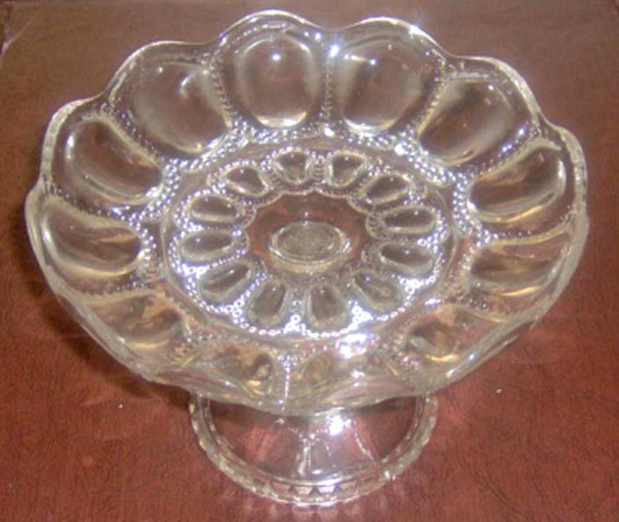 Beaded Medallion Clear Compote by Boston & Sandwich-1