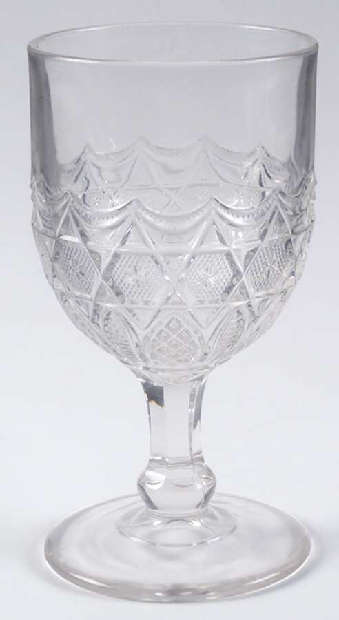 Star in Honeycomb Clear Water Goblet by Bryce-1