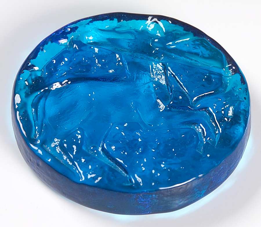 Zodiac Paperweight Collection Azure Sagittarius Paperweight by Blenko-1