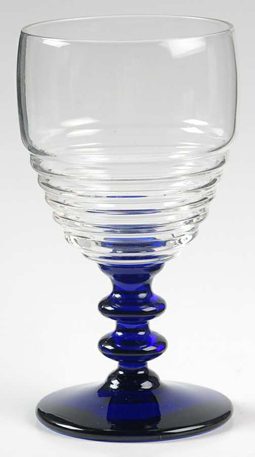 Georgian Cobalt (Clear Bowl) Water Goblet by Bryce-1