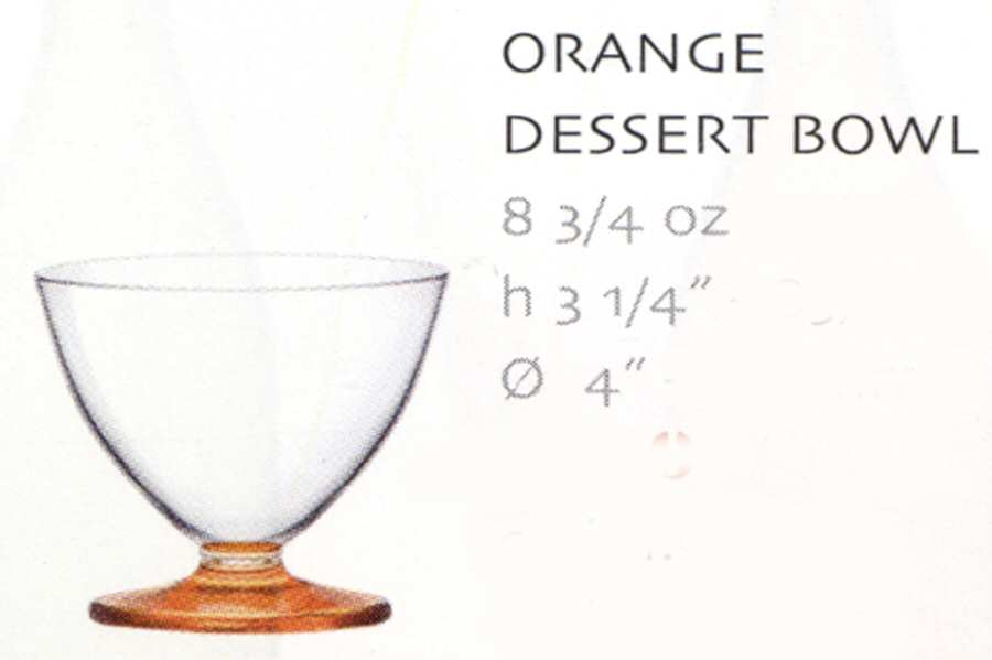 Tulip Orange Footed Dessert by Bormioli Rocco-1