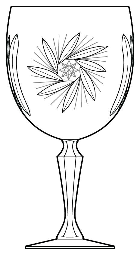 Nicole (Curved Arches) Water Goblet by Bohemia Crystal-1