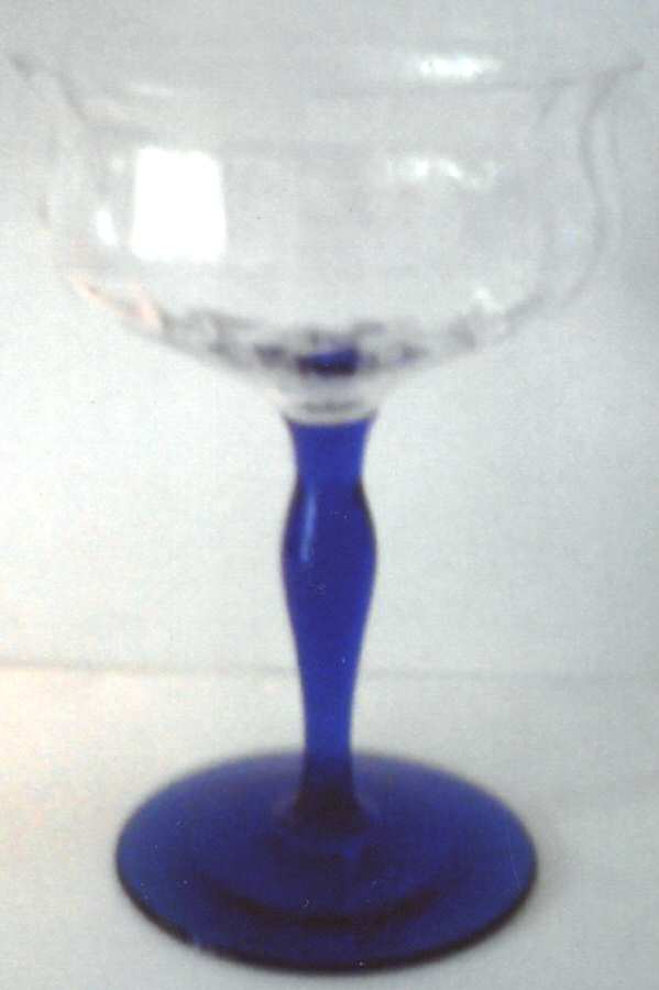 350 (Block Optic, Blue Stem) Champagne/Tall Sherbet by Bryce-1