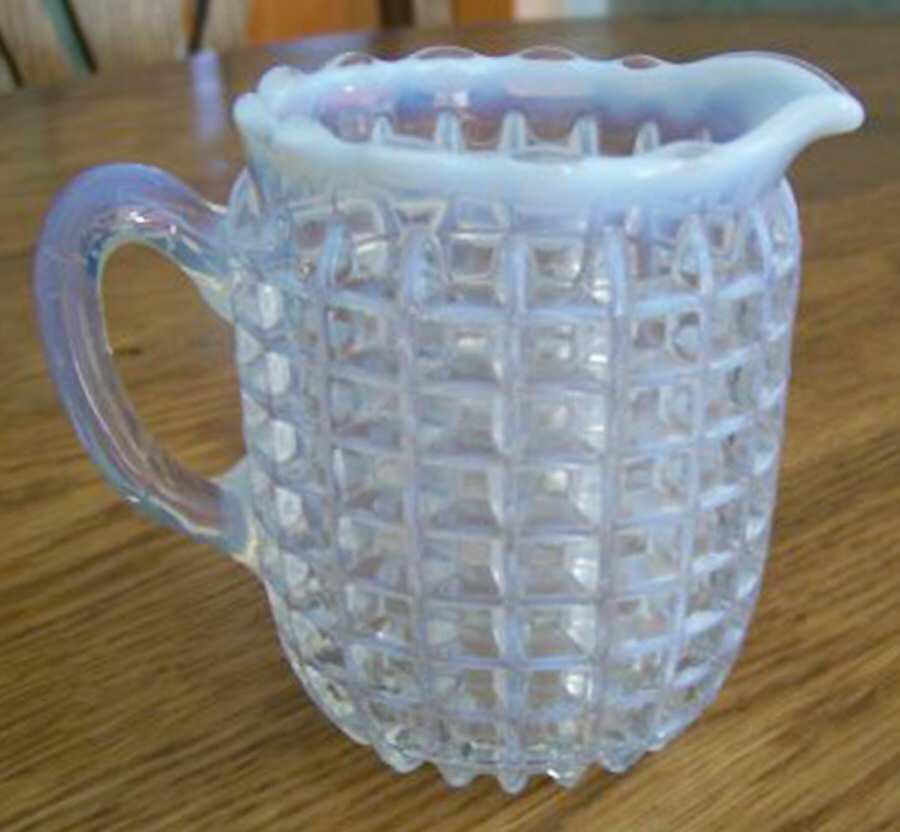 Honeycomb White Opalescent Creamer by Beatty-1