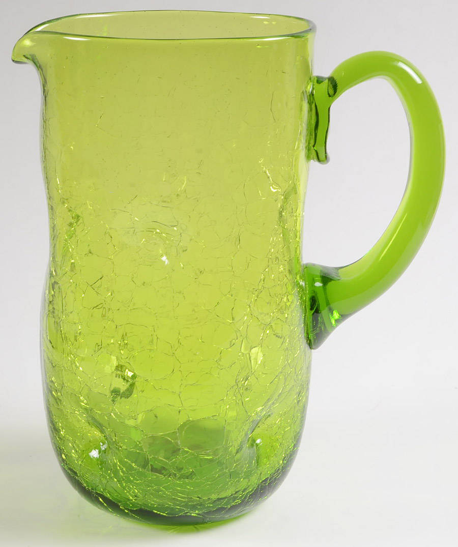 Pitchers & Jugs #7018 Crackled Dimple Pitcher 9"-11" by Blenko-1