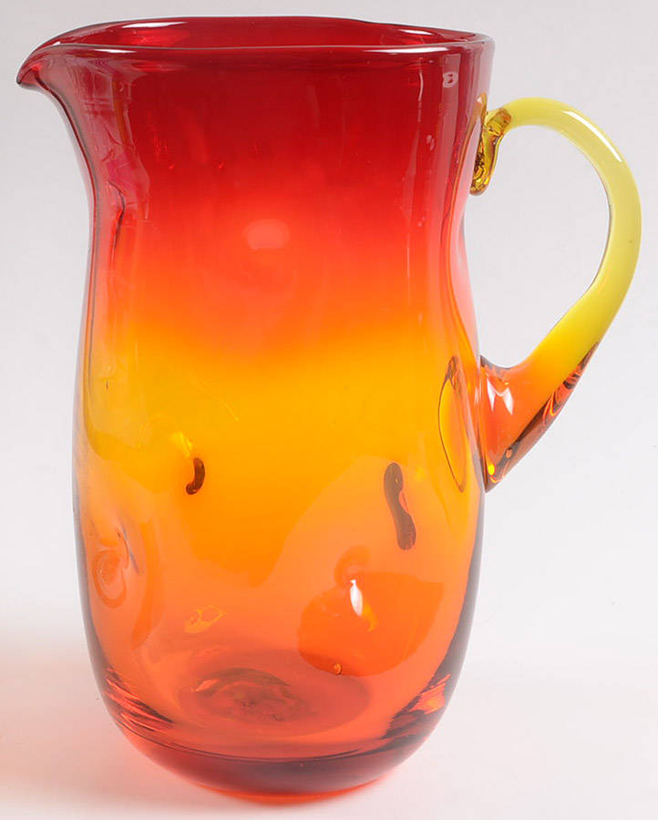 Pitchers & Jugs #7018 Plain Dimple Pitcher 9"-11" by Blenko-1