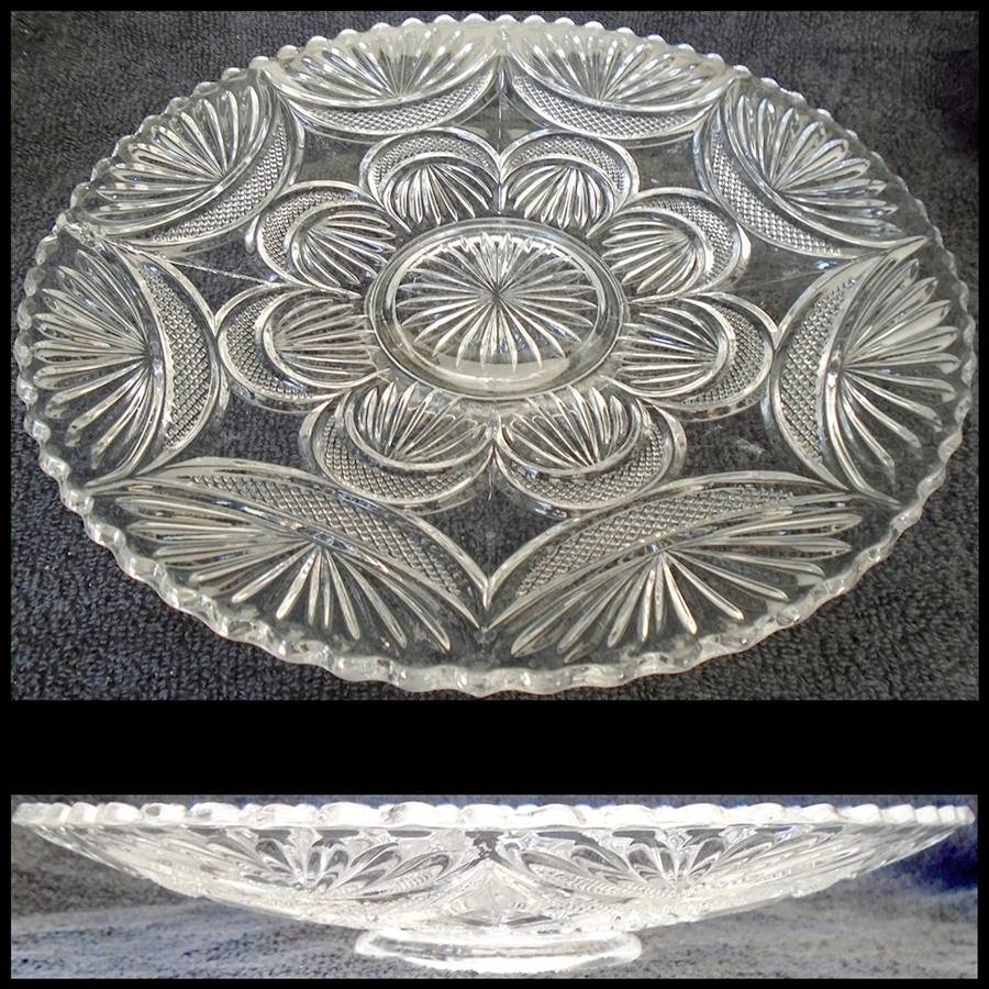 Diamond Point Swag and Fan 10" Sandwich Plate by Bryce-1