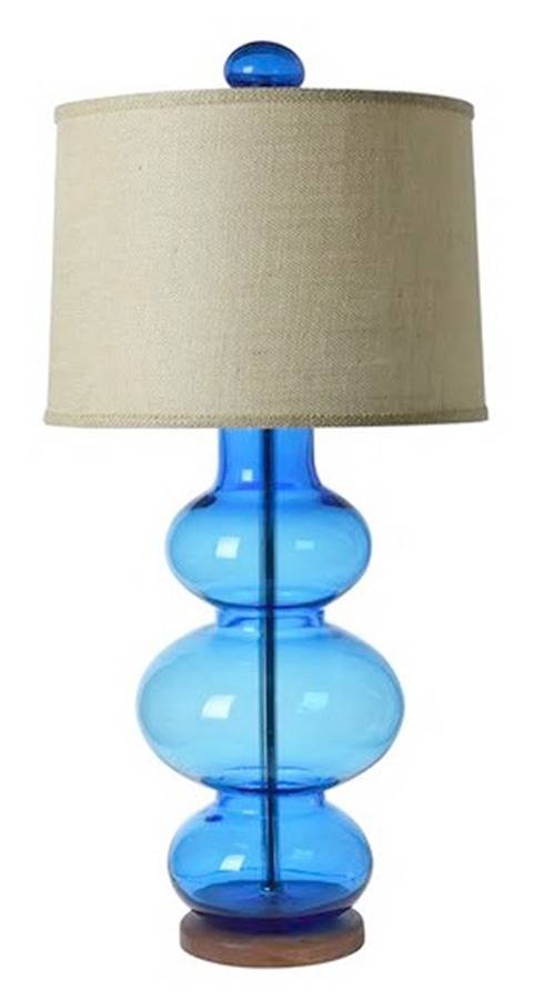 Ellipse 29" Electric Lamp & Shade by Blenko-1