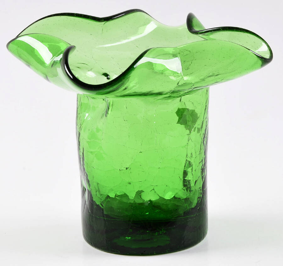 Giftware 4" Crimped Vase by Bischoff Glass Company-1
