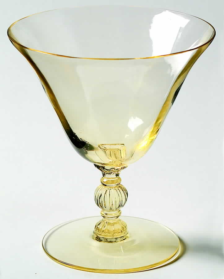3035 Yellow (Yellow Bowl and Stem) Low Sherbet by Cambridge-1