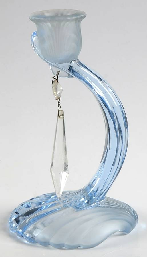 Alpine Blue (Stem 300) Single Candlestick with 1 Prism by Cambridge-1