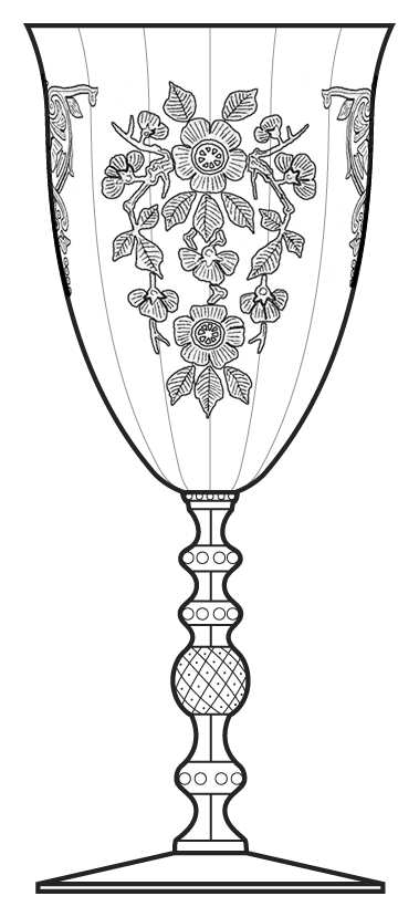 Apple Blossom Clear (Stem 3124) Water Goblet by Cambridge-1