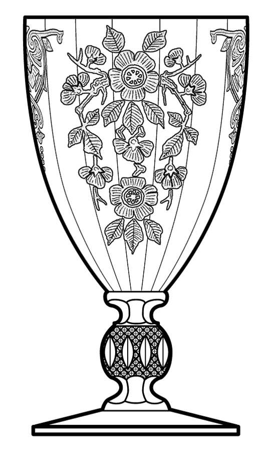 Apple Blossom Clear (Stem 1066) Water Goblet by Cambridge-1