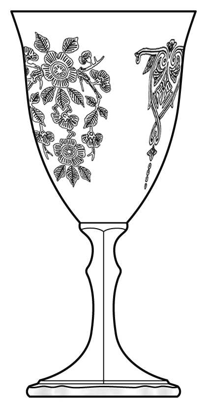 Apple Blossom Clear (Stem 3025) Water Goblet by Cambridge-1