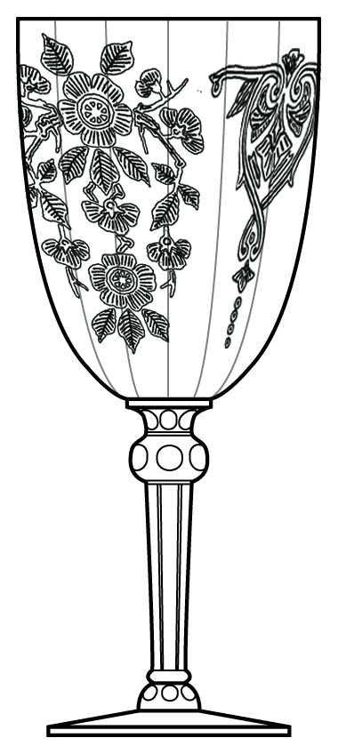 Apple Blossom Clear (Stem 3135) Water Goblet by Cambridge-1