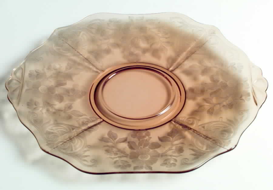Apple Blossom Amber (Stem 3120) Cheese & Cracker Plate-Shape 3400 by Cambridge-1