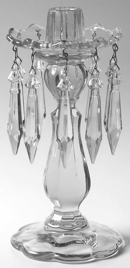 Candlelight Hurricane Lamp Base w/Bobeche & Prisms by Cambridge-1