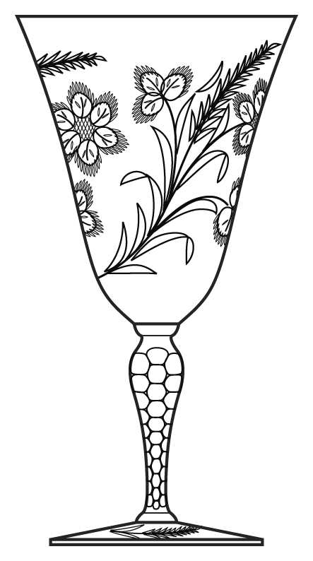Carnation Water Goblet by Cambridge-1