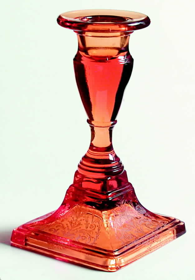 Cleo Amber (Stem 3077) 5" Single Light Candlestick by Cambridge-1