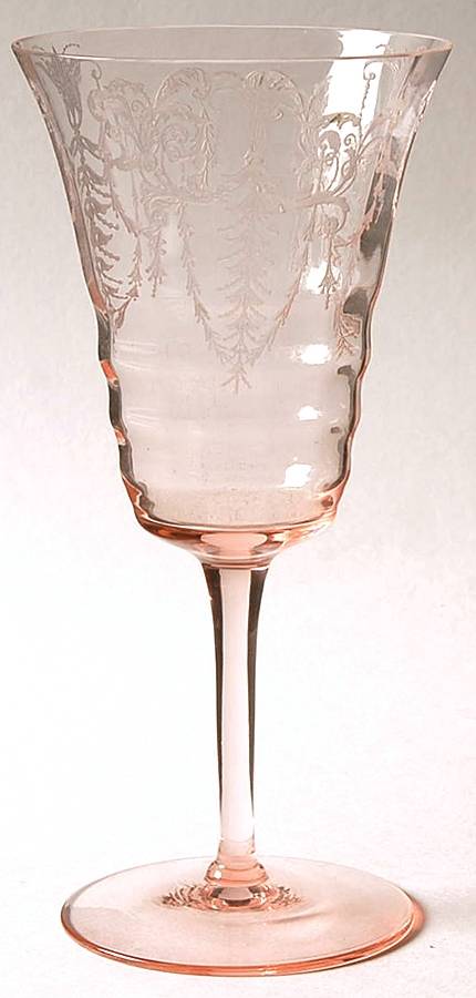 Cleo Pink (Stem 3077) Water Goblet by Cambridge-1