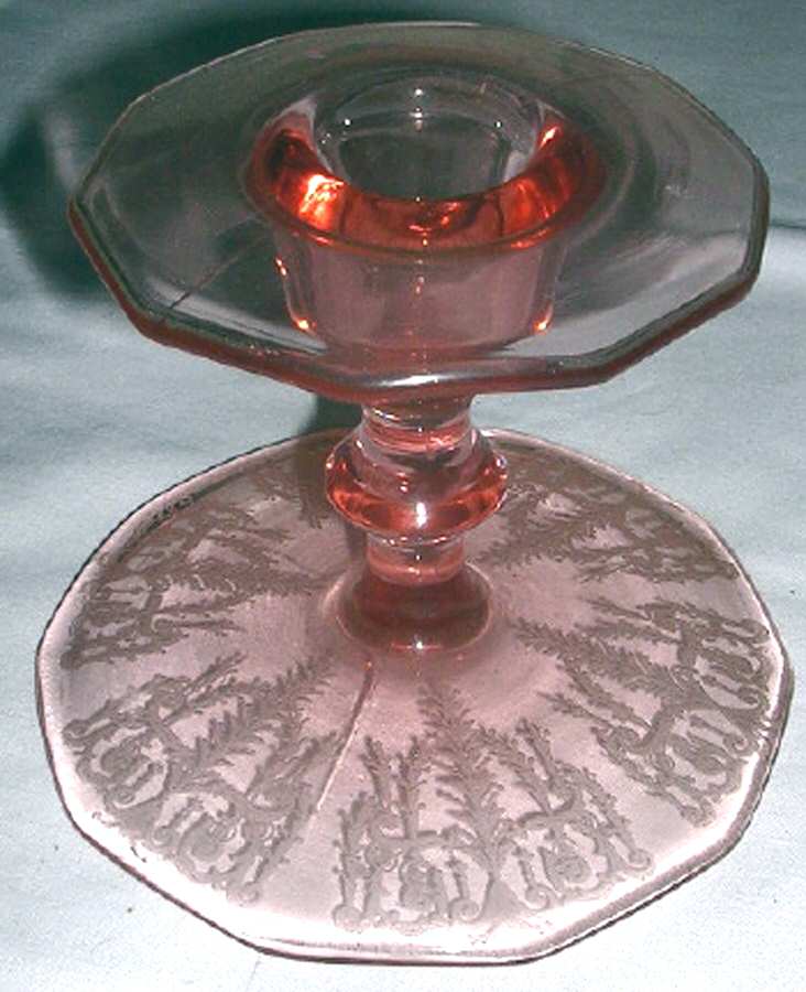 Cleo Pink (Stem 3077) 4" Single Light Candlestick by Cambridge-1