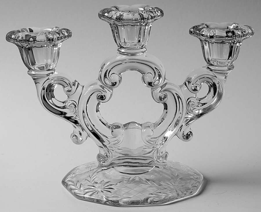 Cut 541 (Stem #3130) 3 Light Candlestick (3400/638) by Cambridge-1