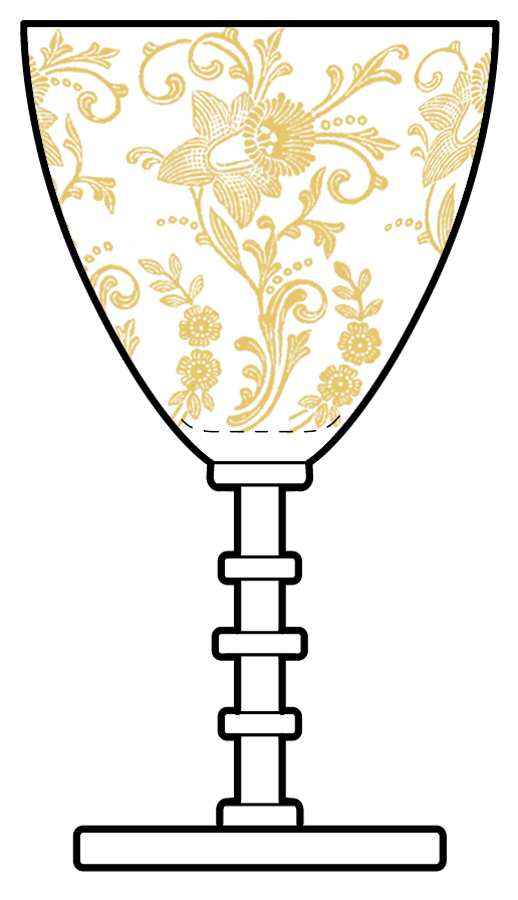 Daffodil (Stem 1936, Gold Flowers0 Water Goblet by Cambridge-1